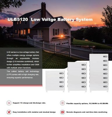 51.2V 10KW 20KW 30KW 住宅用エネルギー貯蔵システム 積み重ねられるリチウム電池パック